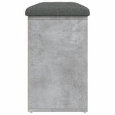Vidaxl Lavice s botníkem betonově šedá 102x32x50 cm kompozitní dřevo