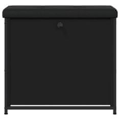 Greatstore Botníková lavice s výklopnou zásuvkou černá 62 x 32 x 56 cm