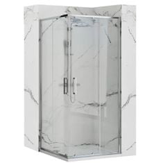 BPS-koupelny Čtvercový sprchový kout REA PUNTO 90x90 cm, chrom se sprchovou vaničkou Savoy bílá