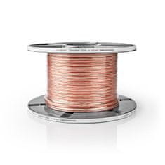 Nedis reproduktorový kabel 2 x 1.50 mm měděný, transparentní, 100 m (CABR1500TR1000)