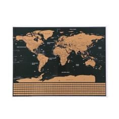 sapro Malatec Velká Stírací mapa světa s vlajkami Deluxe 82 x 59 cm černá