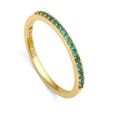 Viceroy Elegantní pozlacený prsten se zelenými zirkony Trend 9118A014 (Obvod 54 mm)