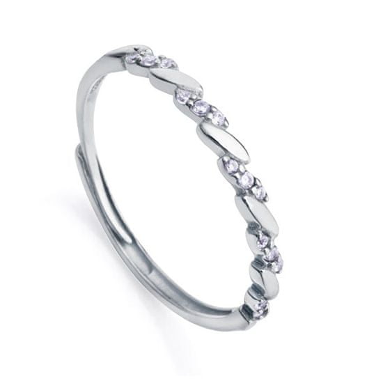 Viceroy Minimalistický stříbrný prsten se zirkony Clasica 13157A013
