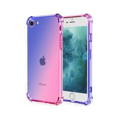 TopQ Kryt iPhone SE 2020 silikon Shock duhový modro-růžový 49628