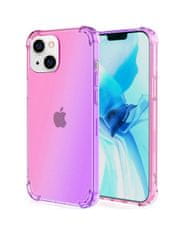 TopQ Kryt iPhone 13 mini silikon Shock duhový růžovo-fialový 65623