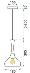 Toolight Zrcadlová závěsná lampa CHROME APP281-1CP