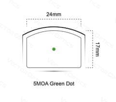 Vector Optics kolimátor Frenzy 1x17x24 Green dot 3 MOA IP6 (TEK)