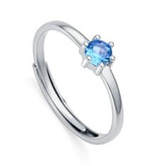Viceroy Půvabný stříbrný prsten s modrým zirkonem Clasica 9115A01 (Obvod 53 mm)