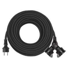 Emos Venkovní prodlužovací kabel s 2 zásuvkami ZANE 25 m černý