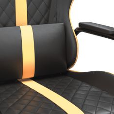 Vidaxl Masážní herní židle zlatá a černá umělá kůže