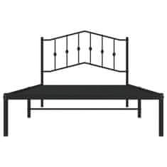 shumee Kovový rám postele s čelem černý 107 x 203 cm