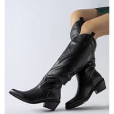 Černé klasické zateplené kovbojské boty velikost 40