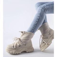 Béžové zateplené sněhové boty velikost 37