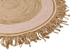 Beliani Kulatý jutový koberec 140 cm béžový GODEKLI