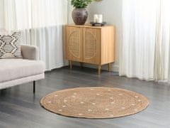 Beliani Kulatý jutový koberec 140 cm béžový KHARRA