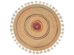 Beliani Kulatý jutový koberec 140 cm béžovýOBAKOY