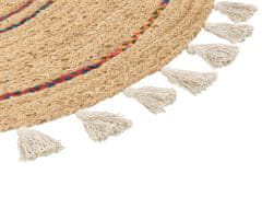 Beliani Kulatý jutový koberec 140 cm béžovýOBAKOY