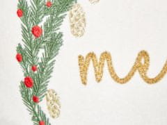 Beliani Sametový polštář vánoční motiv 45 x 45 cm bílý EUCHARIS