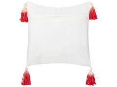 Beliani Sada 2 bavlněných polštářů vánoční motiv 45 x 45 cm bílé/červené VALLOTA