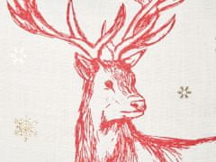 Beliani Sada 2 bavlněných polštářů vánoční motiv 45 x 45 cm bílé/červené VALLOTA