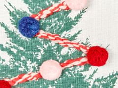 Beliani Bavlněný polštář vzor vánoční stromeček 45 x 45 cm bílý EPISCIA