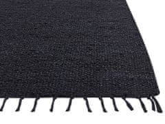 Beliani Jutový koberec 160 x 230 cm černý SINANKOY
