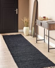 Beliani Jutový koberec 80 x 300 cm černý SINANKOY