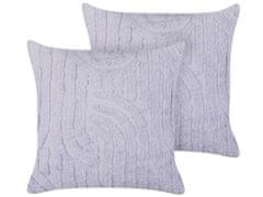 Beliani Sada 2 bavlněných polštářů 45 x 45 cm fialové TELLIMA