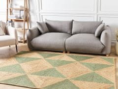 Beliani Jutový koberec 160 x 230 cm béžový/zelený CALIS