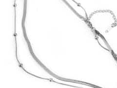 Kraftika 1ks latina náhrdelník z nerezové oceli dvojitý kuličky