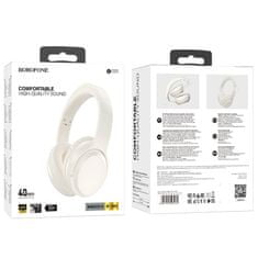 Borofone BO25 bezdrátové sluchátka, bílé
