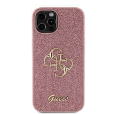 Guess 4G Fixed Glitter kryt pro iPhone 12 / 12 Pro Růžová