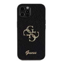 Guess 4G Fixed Glitter kryt na iPhone 12 / 12 Pro, zlatý Černá