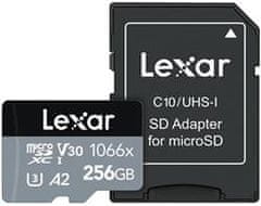 Lexar paměťová karta 256GB High-Performance 1066x microSDXC UHS-I, čtení/zápis: 160/120MB/s, C10 A2 V30 U3