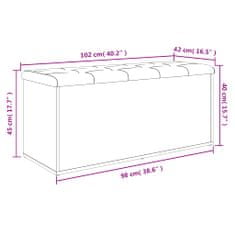 Vidaxl Úložná lavice bílá 102 x 42 x 45 cm kompozitní dřevo