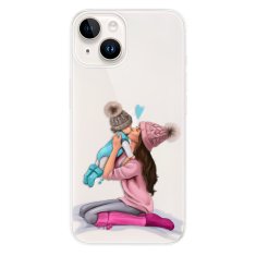 iSaprio Silikonové pouzdro - Kissing Mom - Brunette and Boy pro Apple iPhone 15 Plus