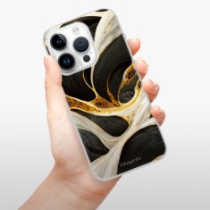 iSaprio Silikonové pouzdro - Black and Gold pro Apple iPhone 15 Pro