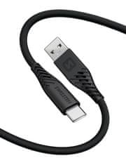 SWISSTEN DATOVÝ KABEL SOFT SILICONE USB / USB-C 1,5 M 60W 71531010, černý