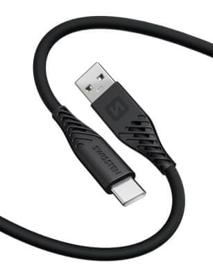 DATOVÝ KABEL SOFT SILICONE USB / USB-C 1,5 M 60W 71531010, černý