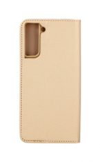 TopQ Pouzdro Samsung S21 Plus Smart Magnet knížkové zlaté 59565