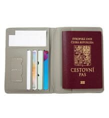 KUFRYPLUS Pouzdro na pas a karty s RFID ochranou WGK03 šedá