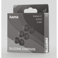 Hama silikonové špunty pro sluchátka, 3 páry/velikosti