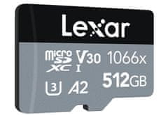 Lexar paměťová karta 512GB High-Performance 1066x microSDXC UHS-I, (čtení/zápis:160/120MB/s) C10 A2 V30 U3