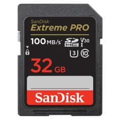 SanDisk Paměťová karta Extreme PRO 32GB SDHC 100MB/s & 90MB/s, UHS-I, Class 10, U3, V30