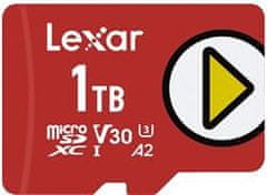 Lexar paměťová karta 1TB PLAY microSDXC UHS-I cards, čtení 150MB/s C10 A2 V30 U3