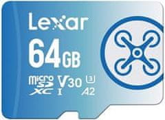 Lexar paměťová karta 64GB FLY High-Performance 1066x microSDXC UHS-I, (čtení/zápis:160/60MB/s) C10 A2 V30 U3