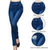 VIVVA® Dámské Džíny tvarující postavu, Elastické džíny s vysokým pasem, Push up Džíny, Džínové Legíny | FITDENIM Modrá L/XL