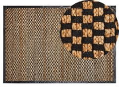 Beliani Jutový koberec 140 x 200 cm černý/béžový GERCE