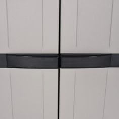 Vidaxl Zahradní úložná skříň šedá a černá 65 x 37 x 165 cm PP