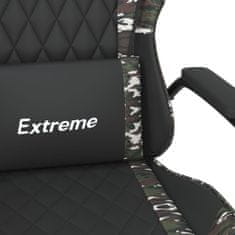 Vidaxl Masážní herní židle černá a maskáčová umělá kůže